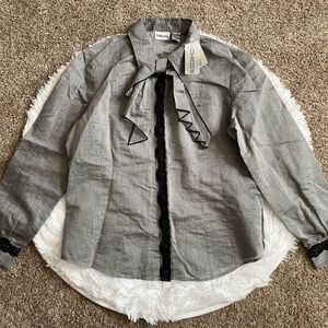 Chico’s Top New Gray Black‎ Lace Womens Size Large